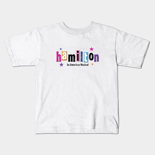 HAMILTON (a la "Hairspray") Kids T-Shirt by jywear